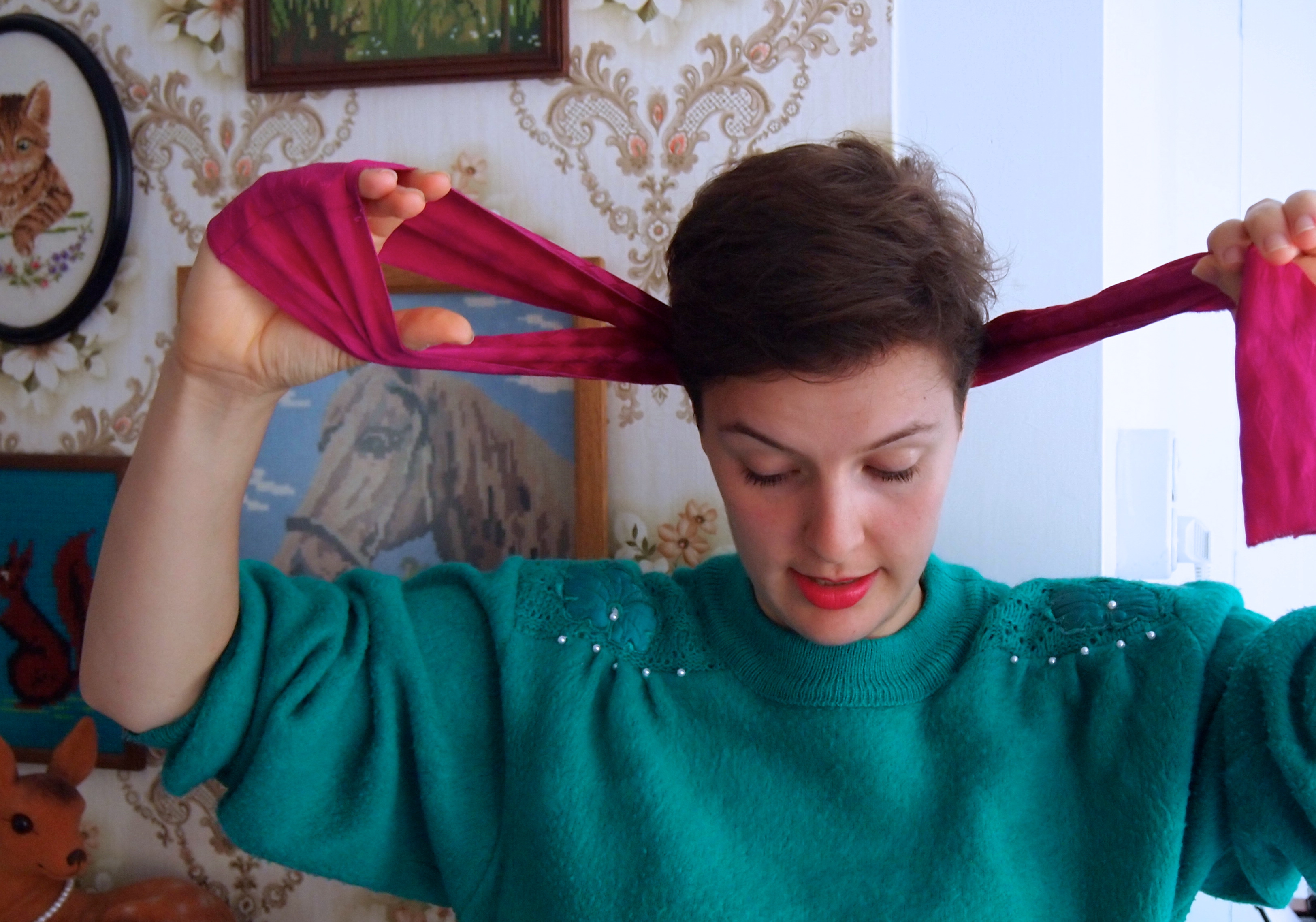 picknick debat Agnes Gray Tutorial: vintage haarband knopen | De Groene Meisjes
