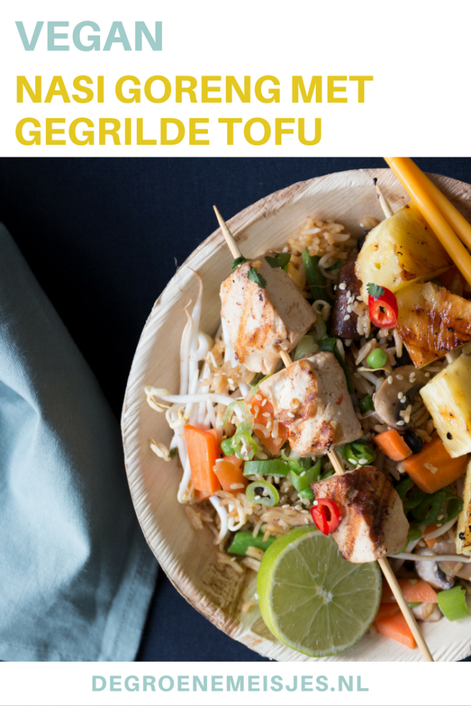 Vegan Nasi Goreng Met Gegrilde Tofu De Groene Meisjes